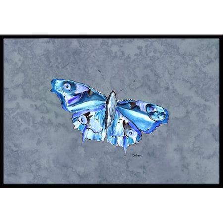 Carolines Treasures 24 x 36 in. Butterfly On Gray Indoor Or Outdoor Doormat CA77645